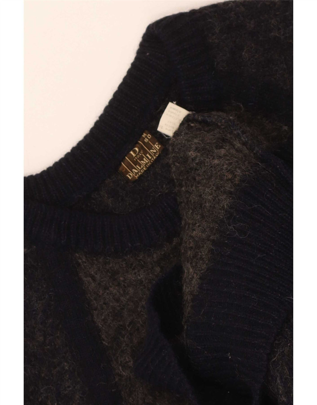 Suéter masculino DALMINE com gola redonda IT 50 lã colorblock cinza médio
