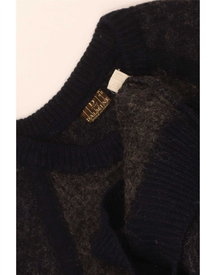 Suéter masculino DALMINE com gola redonda IT 50 lã colorblock cinza médio