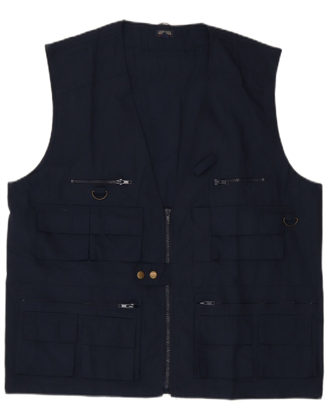 Colete utilitário masculino vintage UK 42 XL poliéster azul marinho