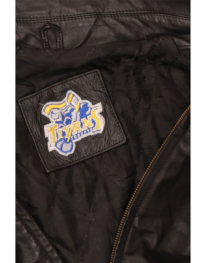 Casaco de couro masculino VINTAGE UK 44 2XL preto