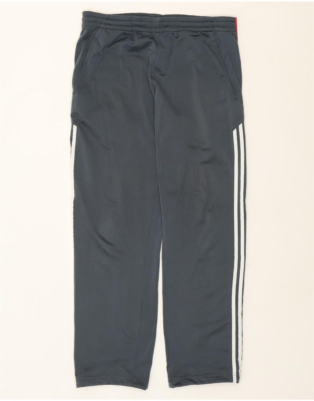 Calças de treino masculinas Adidas UK 38/40 poliéster cinza médio