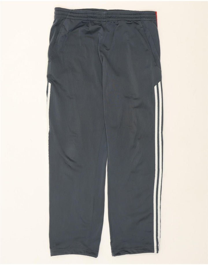 Calças de treino masculinas Adidas UK 38/40 poliéster cinza médio