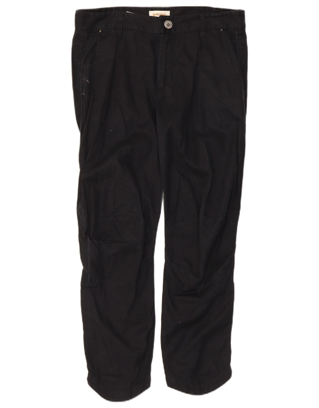 Calças recortadas femininas Diesel W32 L25 algodão preto
