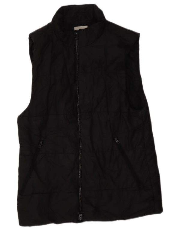 ADIDAS Womens Padded Gilet UK 10 Pequeno Poliéster Preto