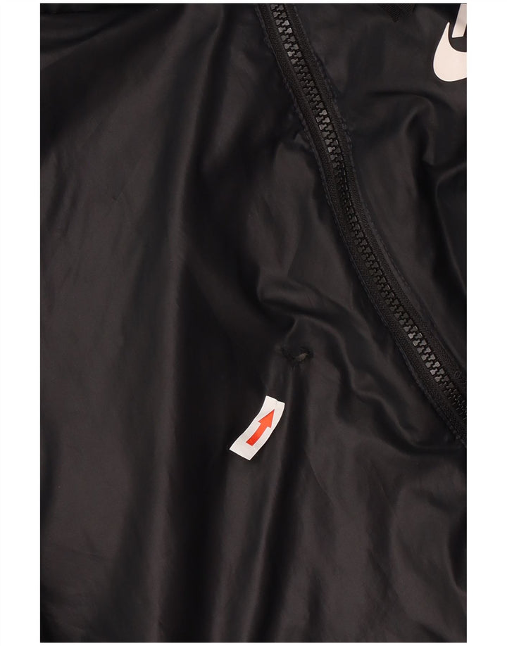 Jaqueta acolchoada reversível com capuz Nike feminina Reino Unido 16 grande poliéster preto