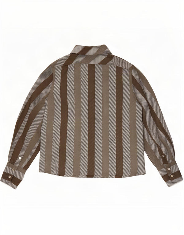 Pulôver feminino Tru EU 46 XL poliéster listrado marrom