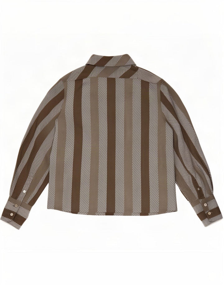 Pulôver feminino Tru EU 46 XL poliéster listrado marrom