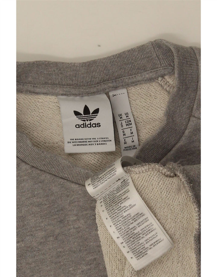 Adidas Mens Graphic Moletom Jumper Médio Algodão Cinza
