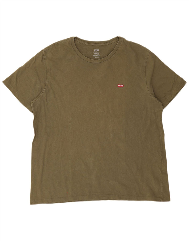 Camiseta masculina padrão Levi's Top XL algodão cáqui