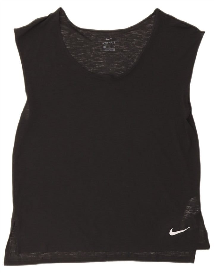 Nike Womens Dri Fit Vest Top UK 14 Médio Preto Poliéster