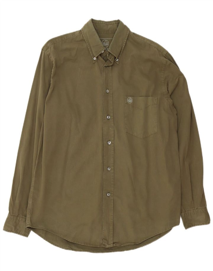 Murphy & Nye Camisa masculina Heritage médio algodão cáqui