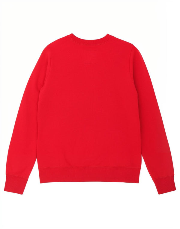 Hollister moletom feminino gráfico jumper UK 8 pequeno algodão vermelho