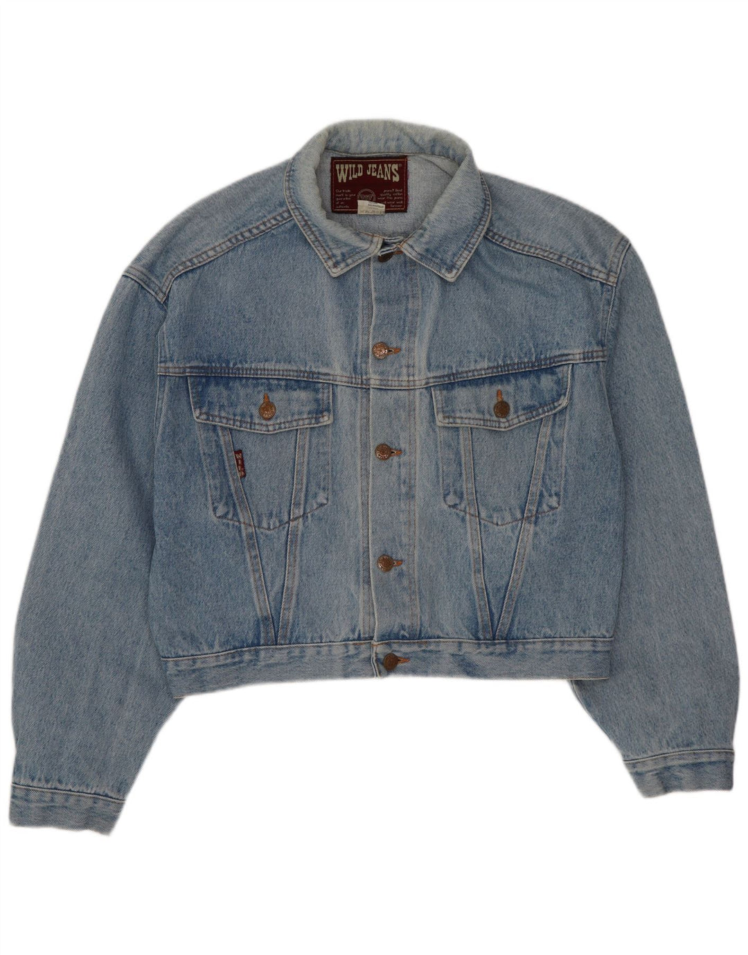 Jaqueta jeans masculina selvagem UK 38 algodão azul médio