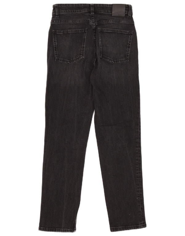 Jeans retos femininos Massimo Dutti EU 34 2XS W24 L26 algodão preto