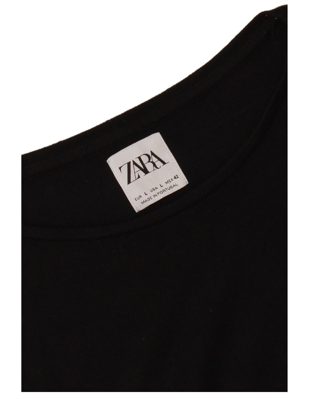 Camiseta feminina Zara UK 16 grande preta