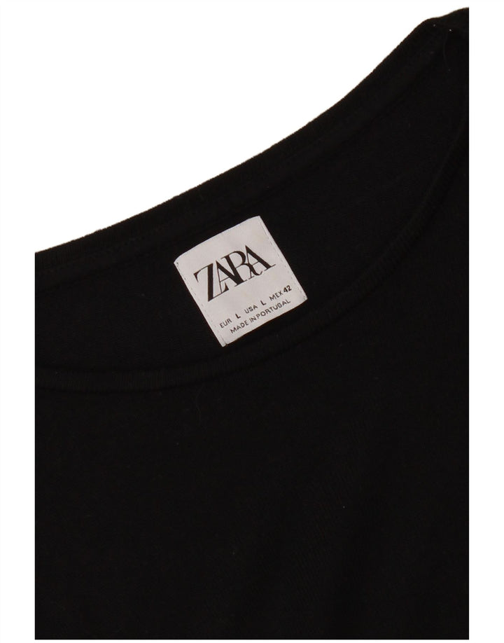 Camiseta feminina Zara UK 16 grande preta