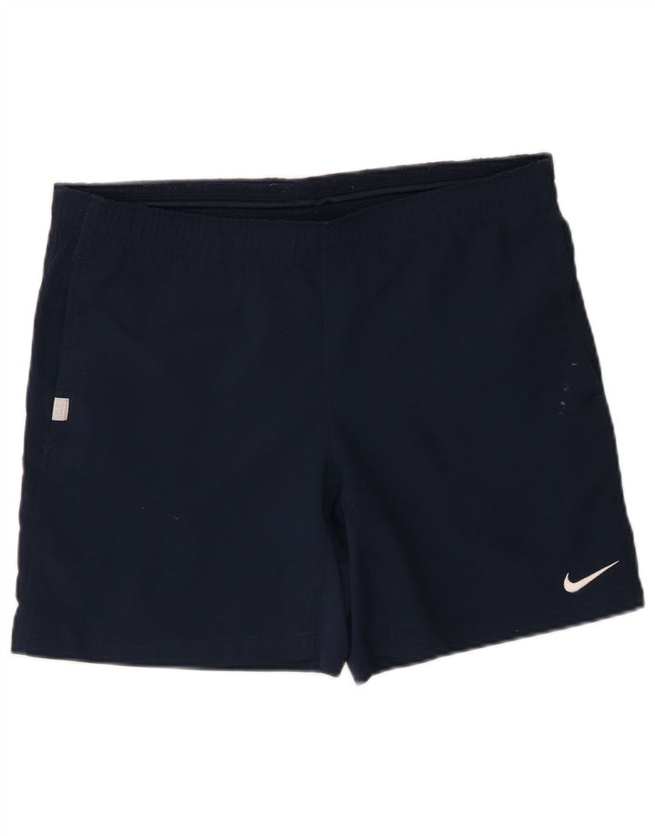 Shorts esportivos masculinos Nike Dri Fit pequenos poliéster azul marinho