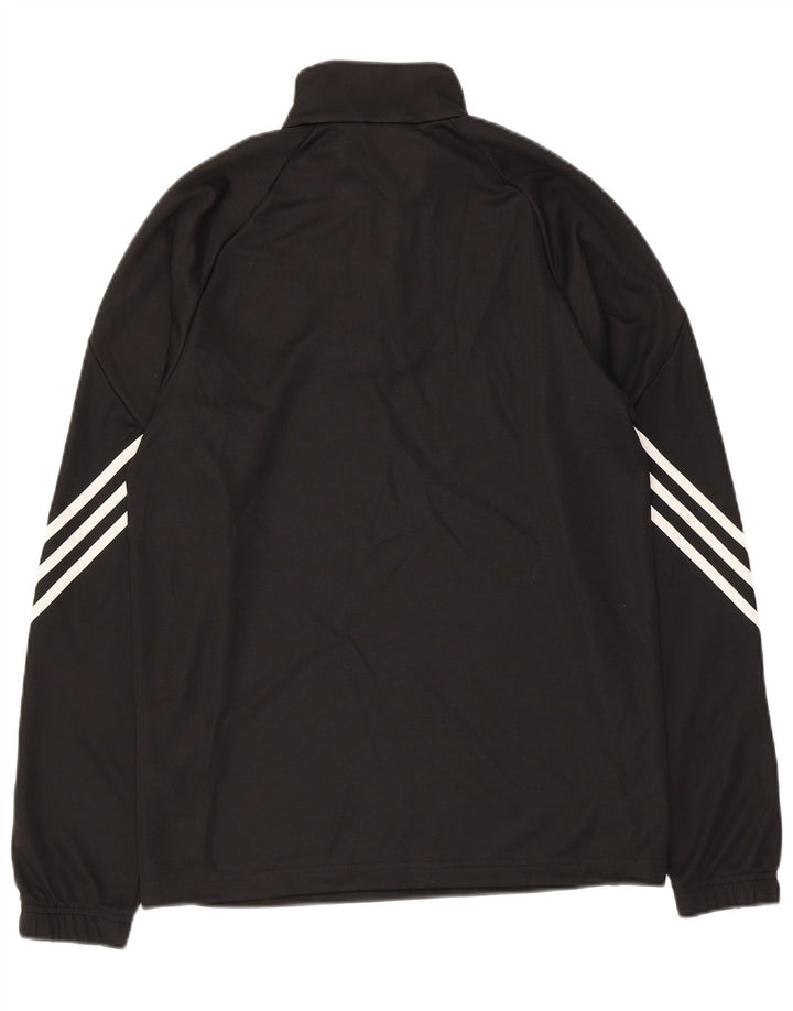 Adidas Mens Climalite Zip Neck Pullover Treino Top Pequeno Poliéster Preto