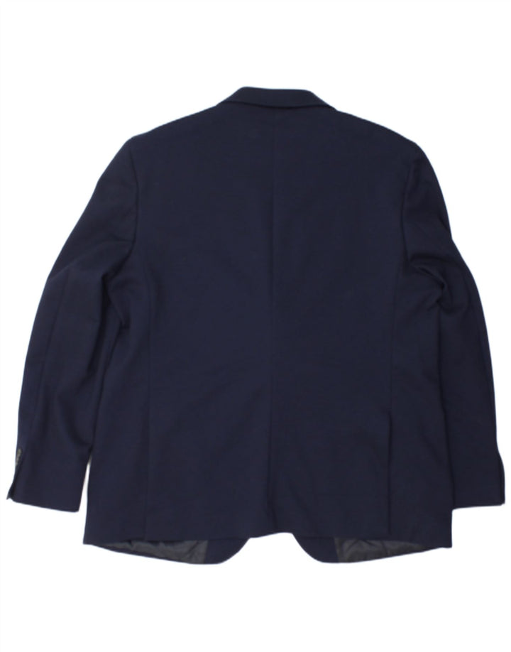 Jaqueta blazer masculina de 2 botões Marks & Spencer Reino Unido 48 2XL azul marinho poliamida