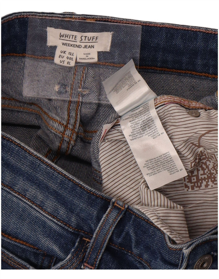 White Stuff Jeans feminino de fim de semana slim UK 12 médio W32 L31 algodão azul
