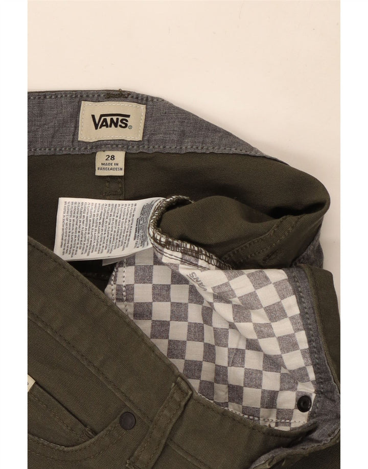 Shorts casuais masculinos VANS W28 pequeno algodão cáqui