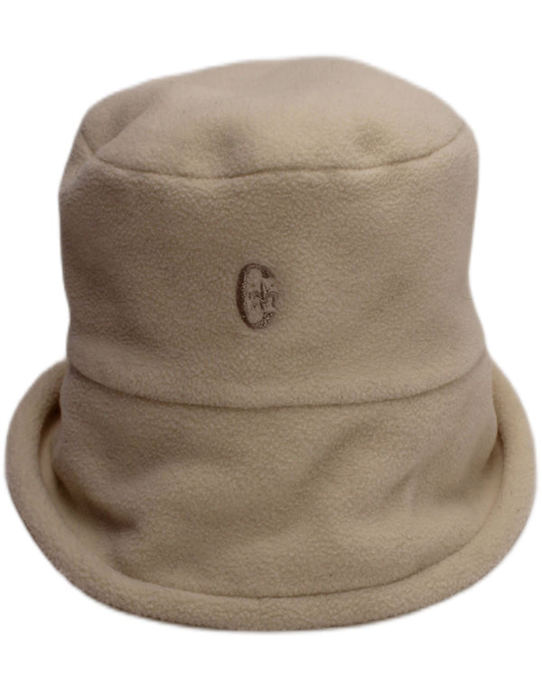 CONTE OF FLORENCE Womens Fleece Bucket Hat One Size Off White Classic