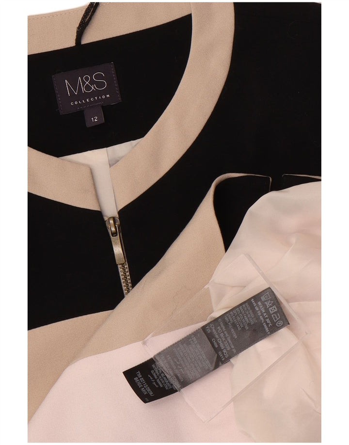 Jaqueta bomber feminina Marks & Spencer Reino Unido 12 bloco colorido bege médio