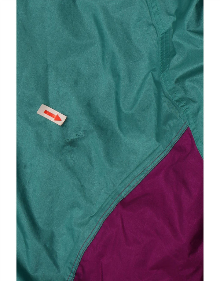 Jaqueta de chuva masculina vintage UK 44 2XL roxo Colourblock Nylon