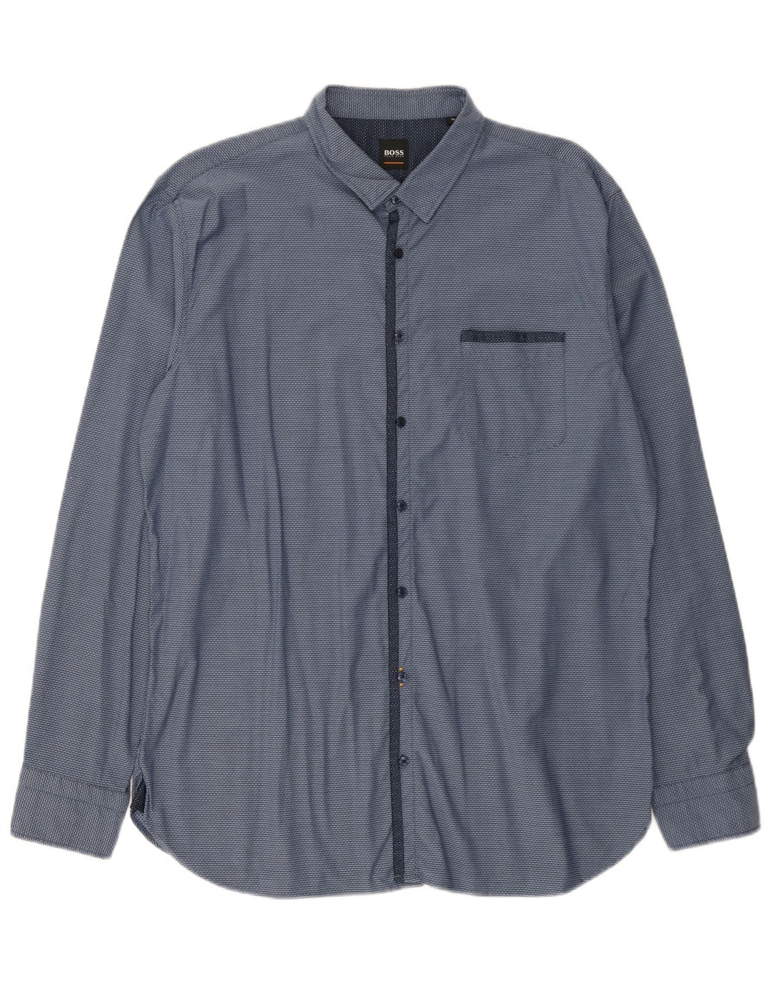 Camisa masculina Hugo Boss XL azul manchada
