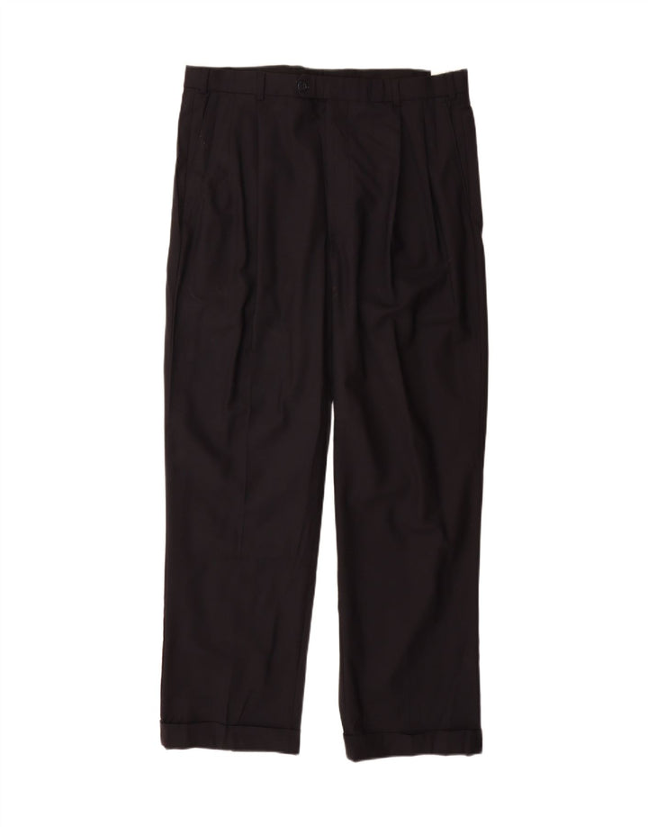 Calça masculina Brooks Brothers 346 Pegged Suit W36 L32 azul marinho lã