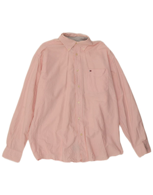 Camisa masculina Tommy Hilfiger médio rosa algodão
