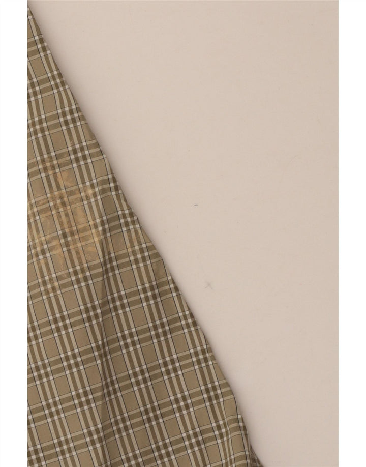 Camisa alta masculina EDDIE BAUER grande algodão xadrez cáqui