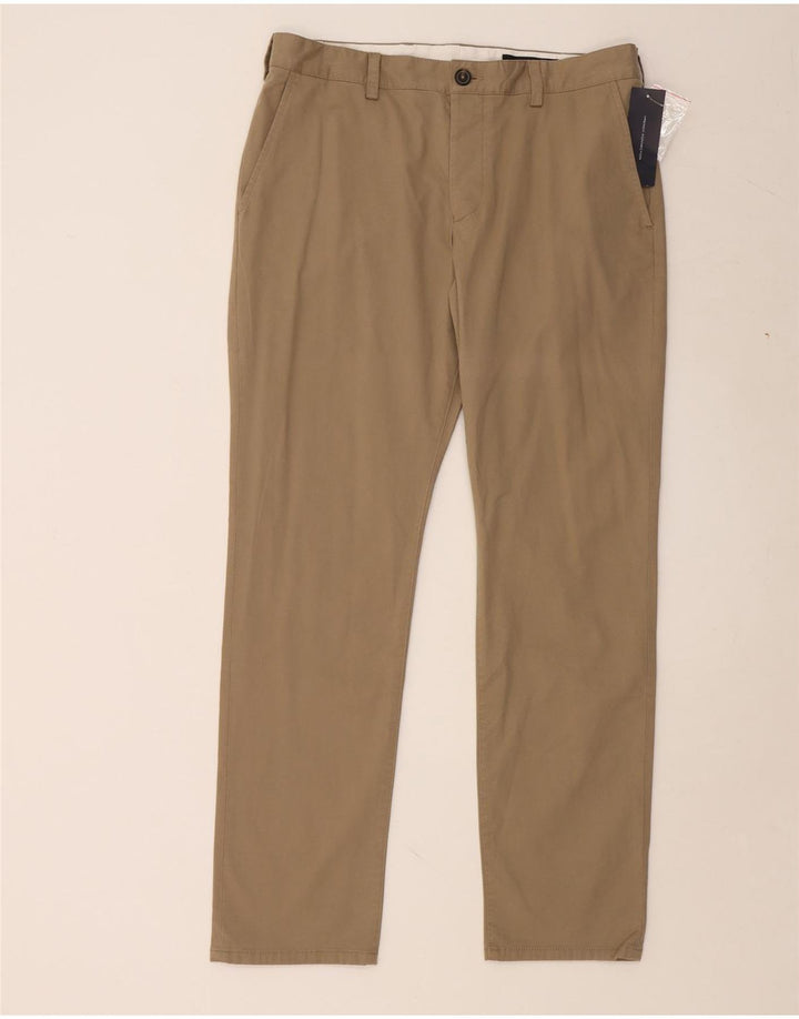 FRENCH CONNECTION Calça Chino Masculina Reta W34 L32 Algodão Bege
