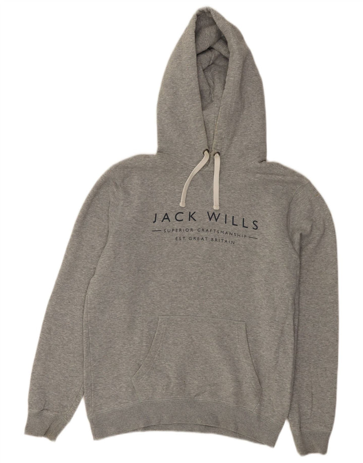 Jack Wills moletom com capuz masculino gráfico pequeno algodão cinza