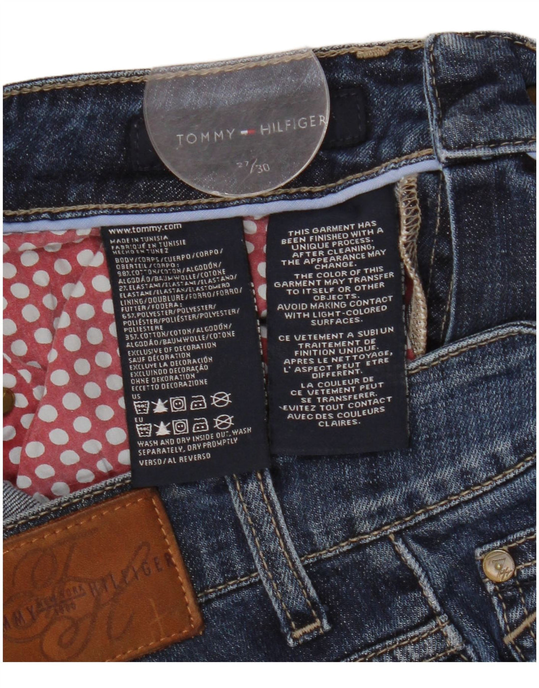 Jeans bootcut feminino TOMMY HILFIGER W27 L30 algodão azul marinho