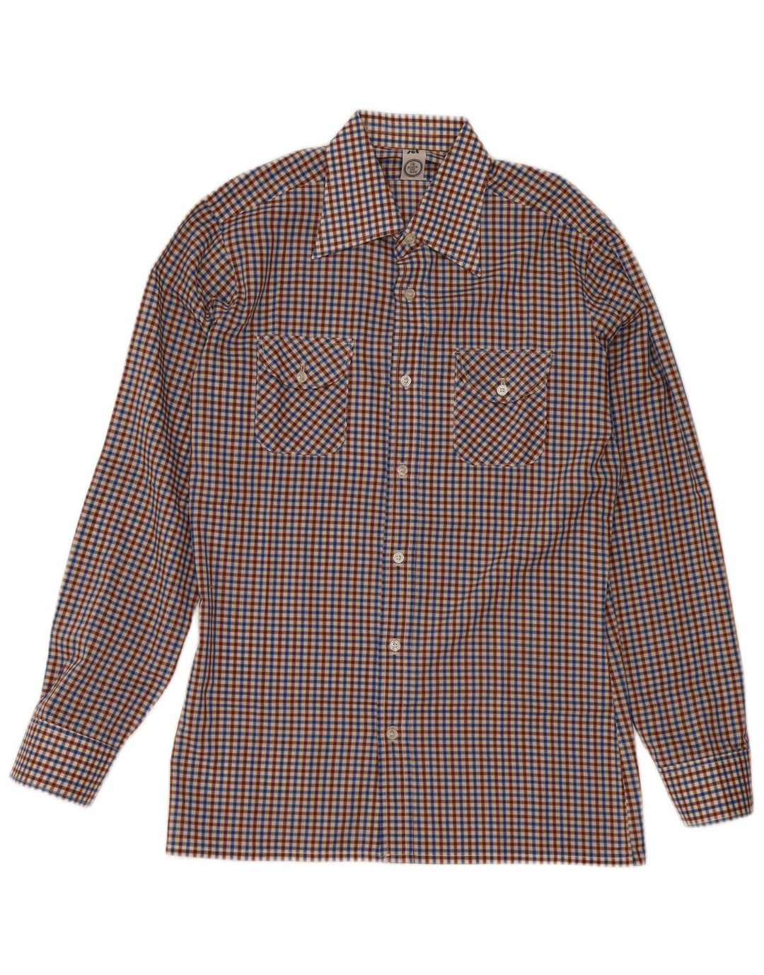 Camisa masculina vintage média multicolorida guingão