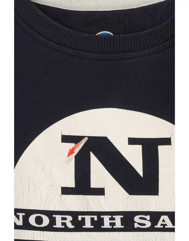 North Sails moletom gráfico masculino jumper pequeno azul marinho algodão