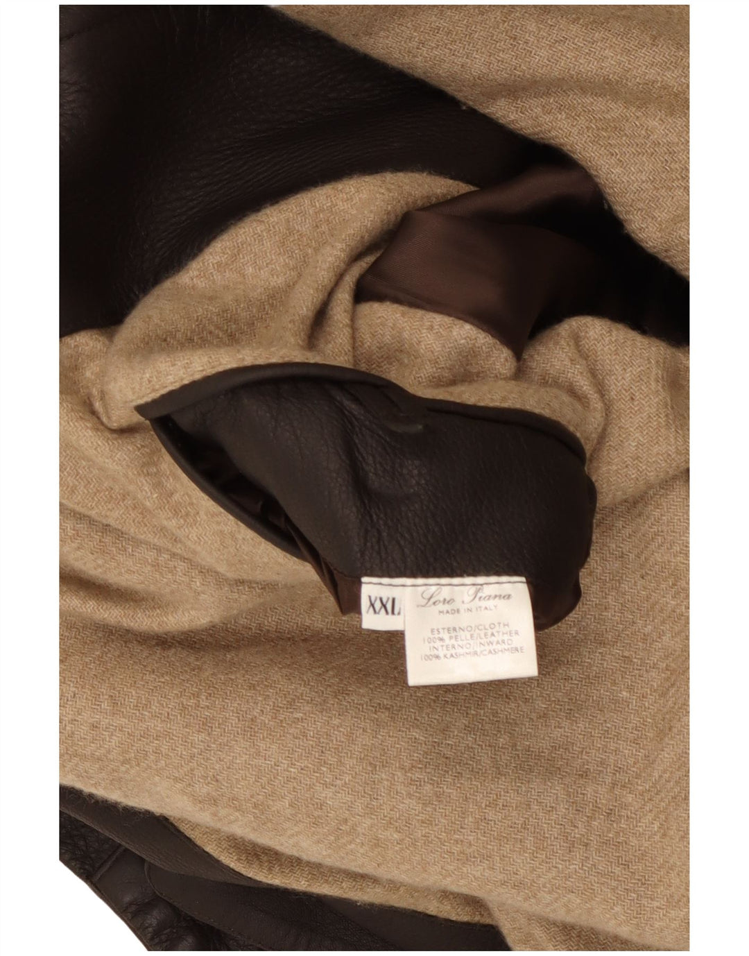 Jaqueta de couro masculina Loro Piana UK 44 2XL couro marrom