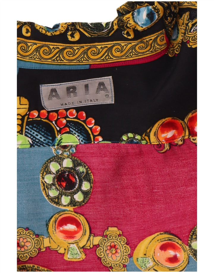 Blusa feminina ARIA com estampa abstrata UK 18 XL multicolorida