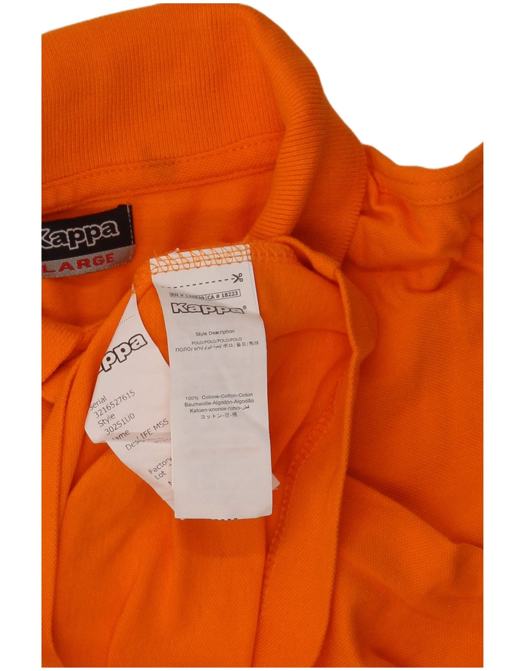 KAPPA Mens Polo Shirt Large Orange Cotton