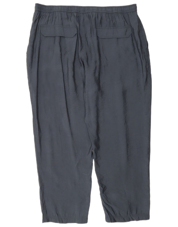 Zara Calça feminina reta cortada 2XL W34 L26 Azul marinho Modal