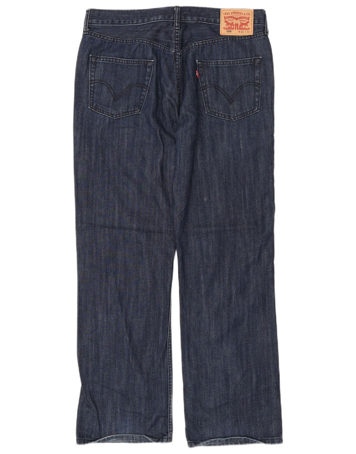 Levi's Masculino 506 Straight Jeans W36 L32 Azul Marinho Algodão