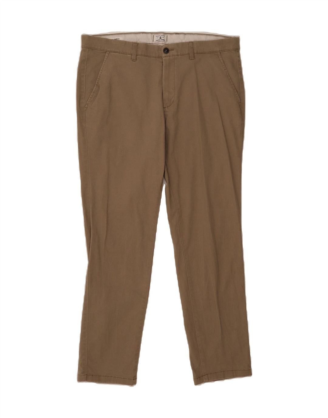 JACK & JONES Mens Slim Chino Trousers W36 L32 Beige Cotton Vintage Jack & Jones and Second-Hand Jack & Jones from Messina Hembry 