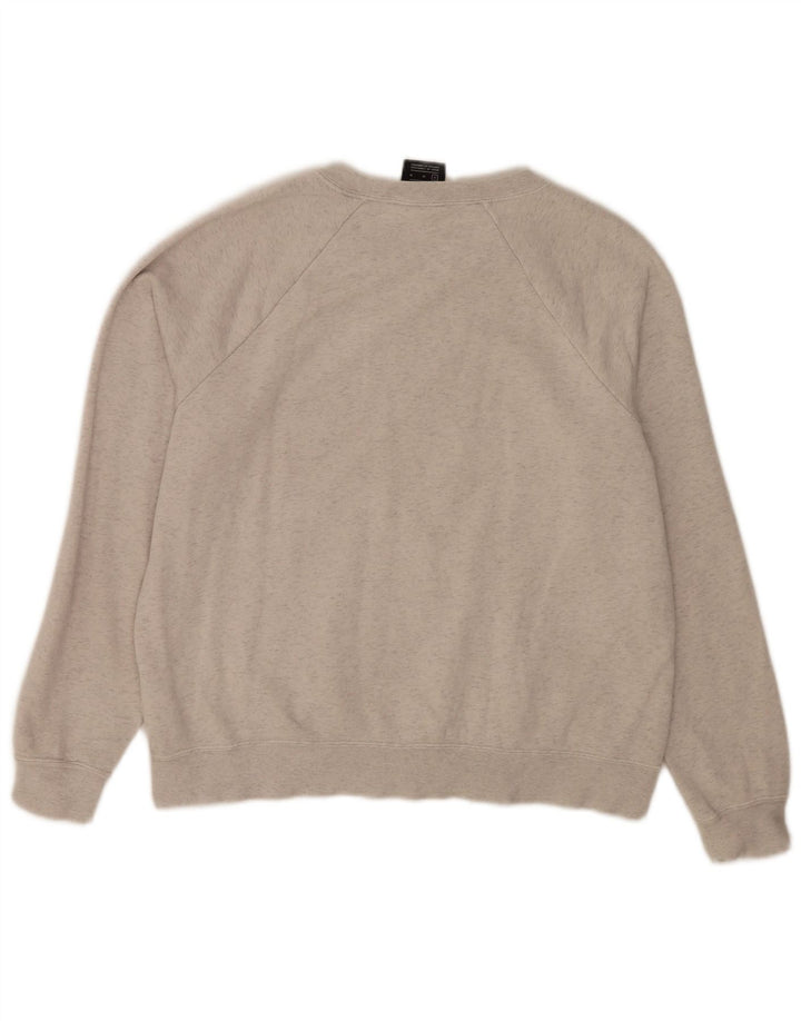 Moletom gráfico feminino Nike Jumper UK 14 algodão manchado cinza médio