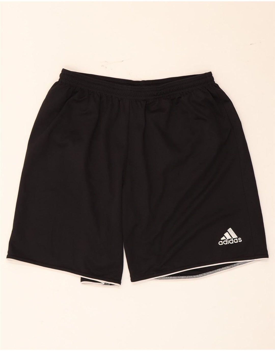 Shorts esportivos masculinos Adidas grande poliéster preto