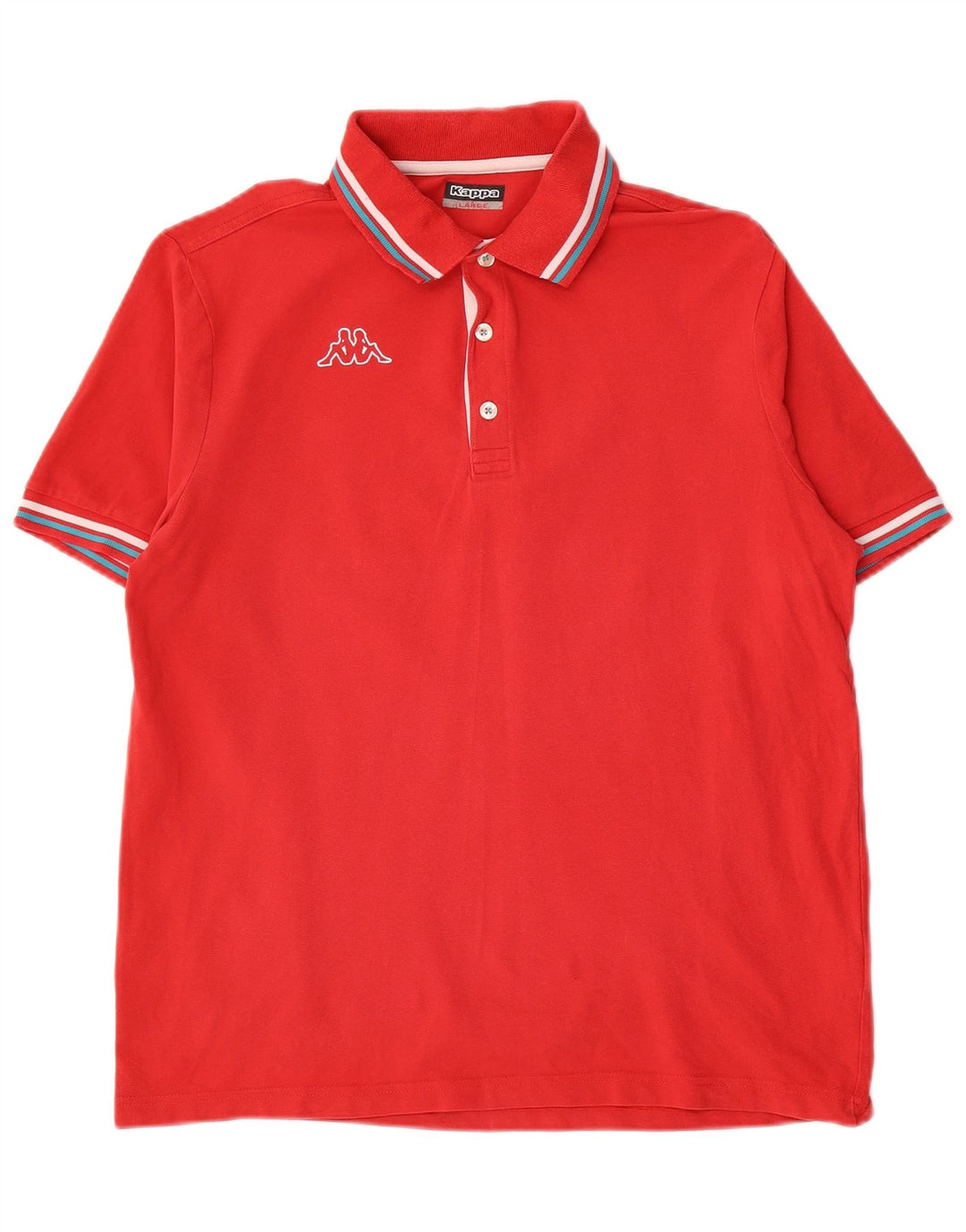 Camisa polo masculina Kappa grande algodão listrado vermelho