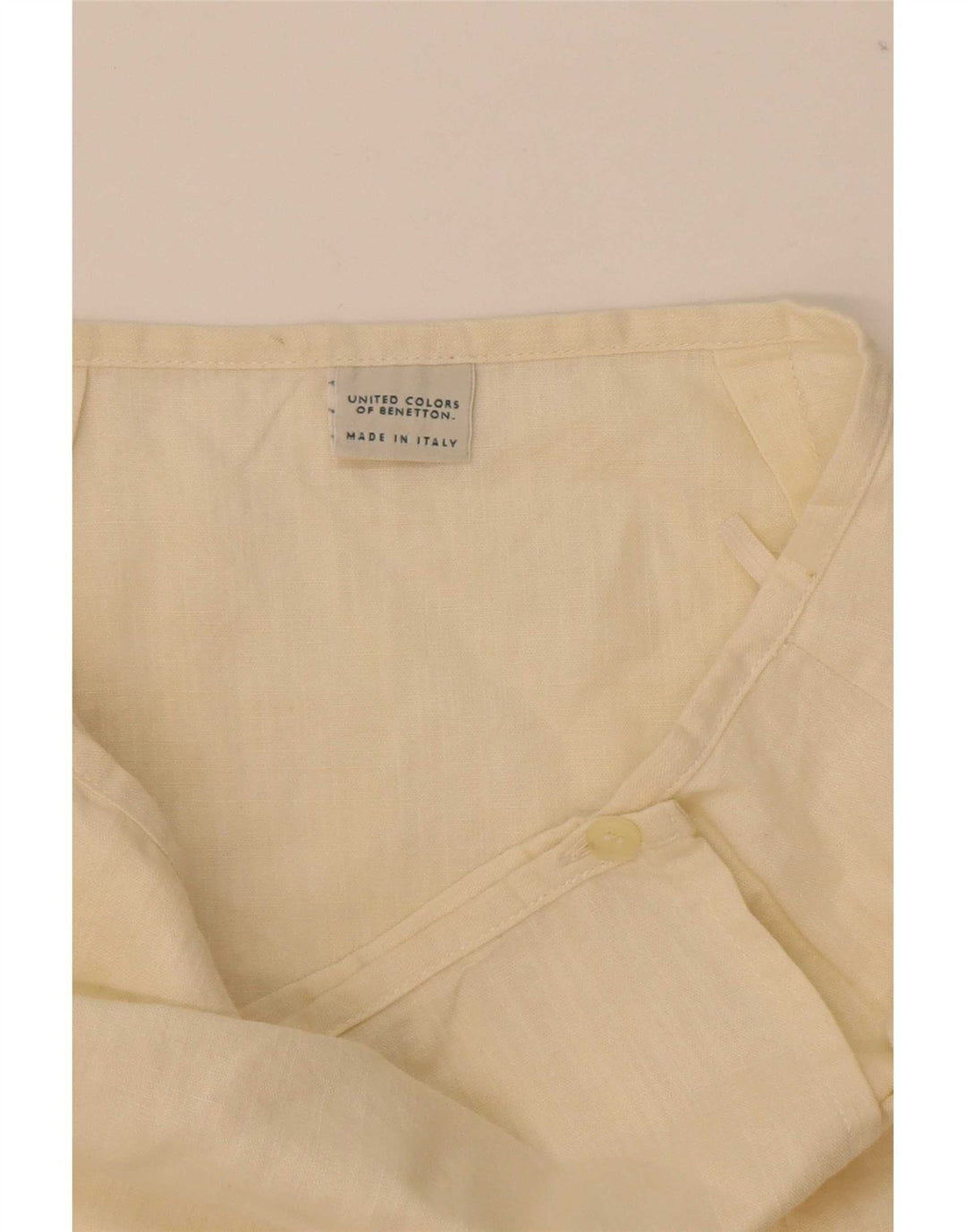 Mini saia wrap feminina Benetton IT 44 médio W28 algodão bege