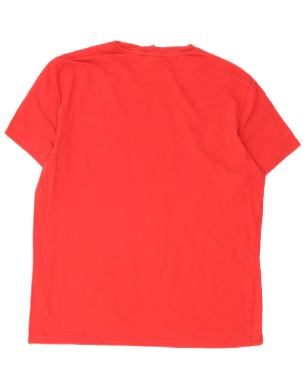 Campeão Mens Graphic T-Shirt Top Médio Algodão Vermelho