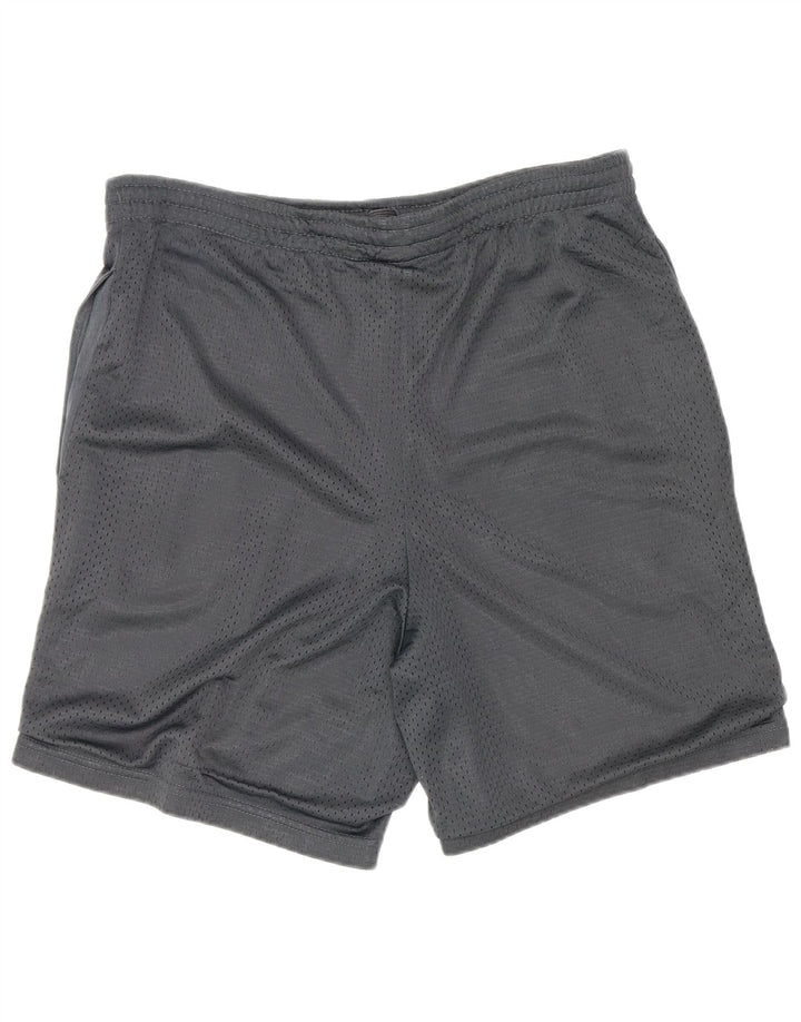 Shorts esportivos masculinos Starter Graphic Regular Fit pequenos esportes de poliéster cinza