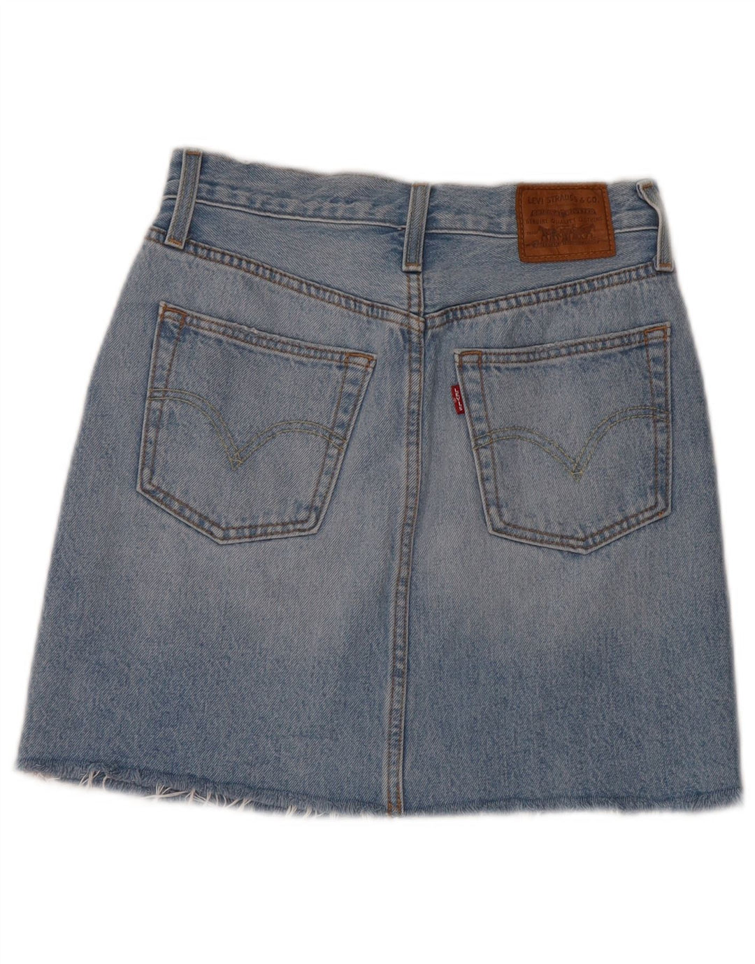 Saia jeans feminina LEVI'S desgastada W25 XS algodão azul